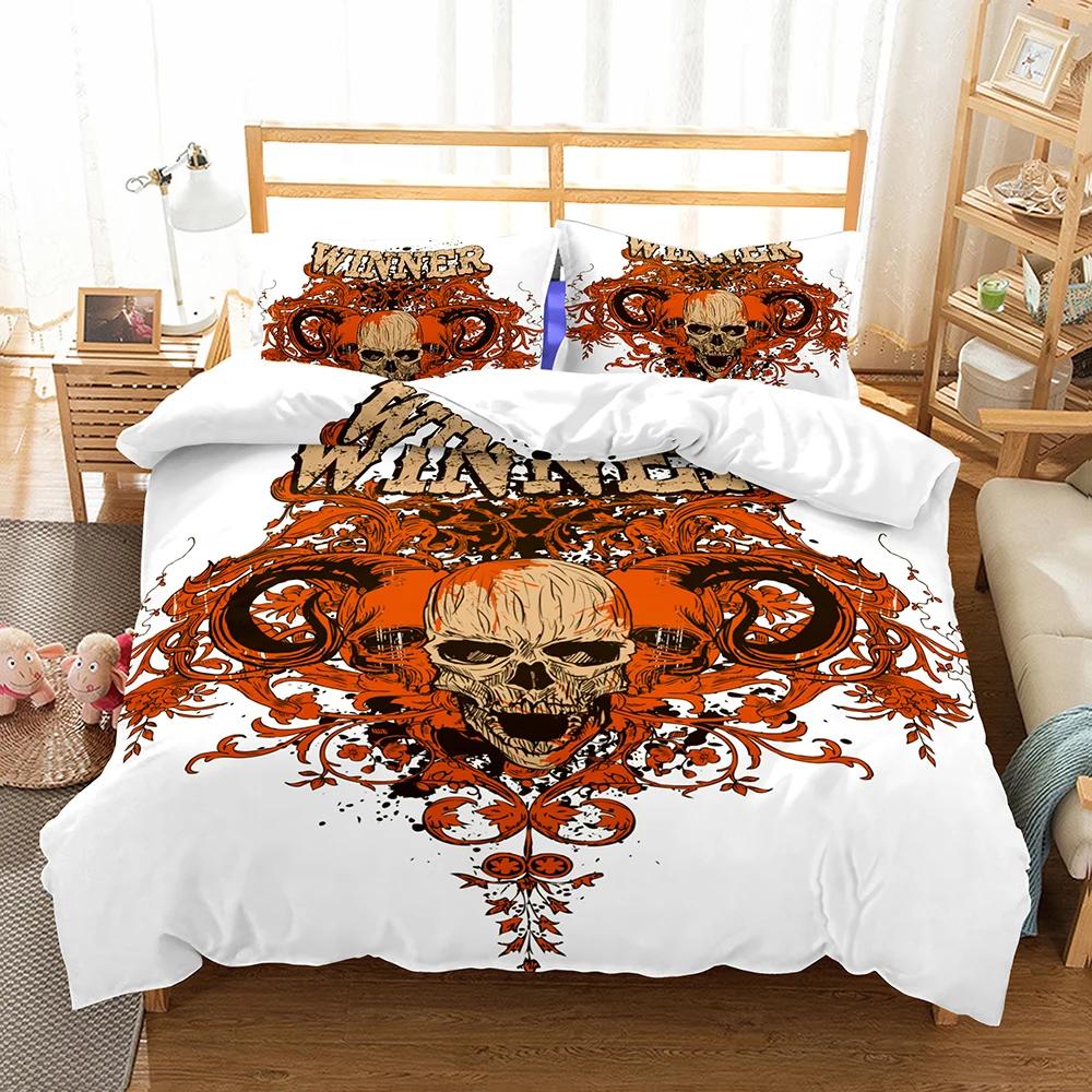 100% Polyester Bedclothes Black Duvet Cover Bedding Sugar Skull Bedroom Comforter Set King Size Bedding Bed Set Cover Double Kid