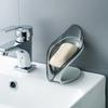 Creative Leaf-Shaped Soap Box with Suction Cup Drain Rack for Bathroom Storage and Laundry Organizer