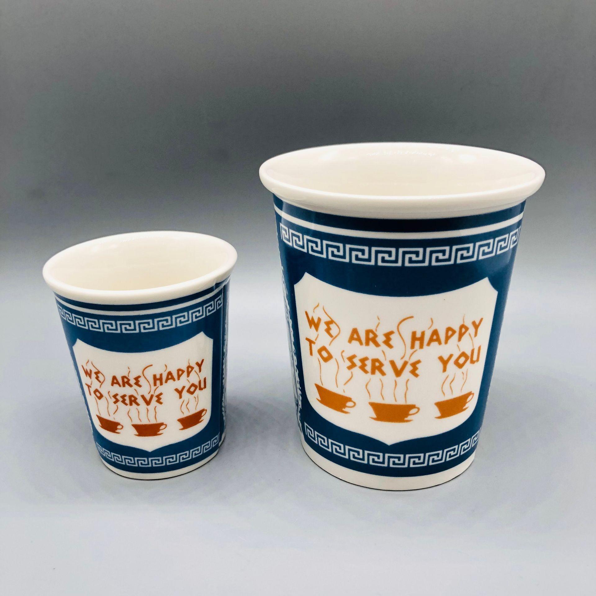 

Creative New York We Are Happy To Serve You Ceramic Coffee Mug Iconic NYC Cup 201-300ml