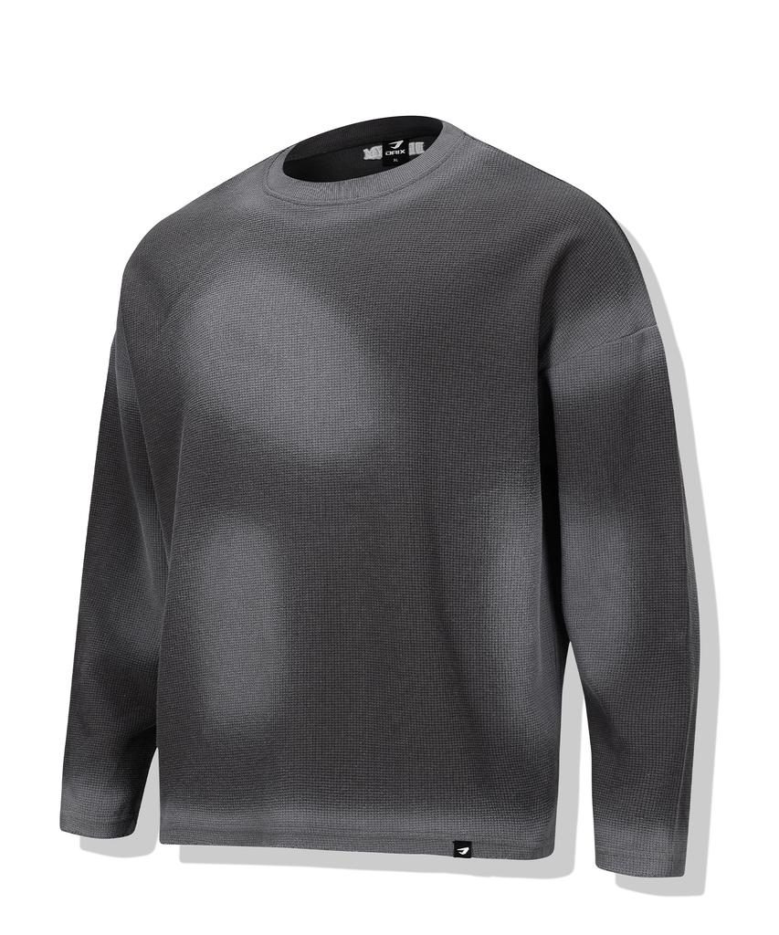 DRIX Vintage Waffle Oversized Long Sleeve_Charcoal