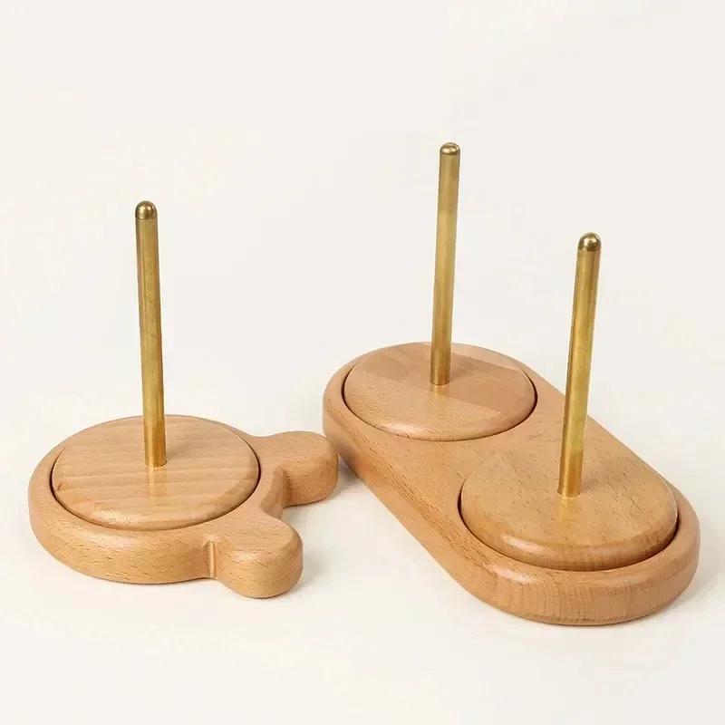 Wooden Yarn Holder Spinning Knitting Tools Beginner Crochet Accessories Stand Sewing Thread Spool Wool Ball Winder Stand Tool