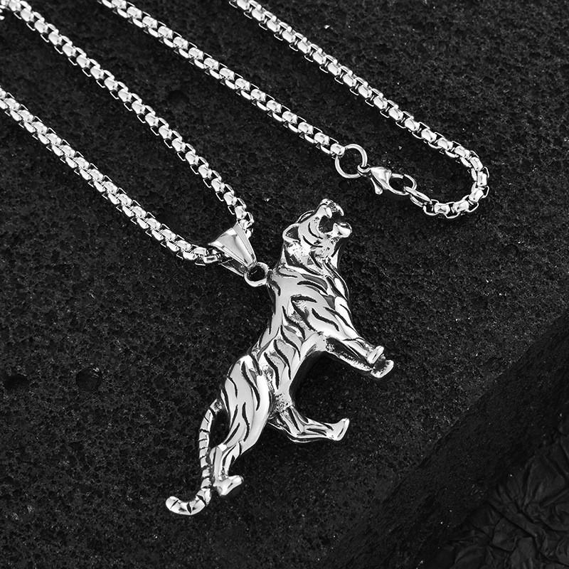 Tiger Striking Vintage Necklace For Men And Women In Highquality Steel Titanium