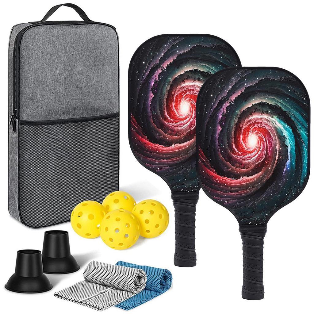 Rachetă și minge Pickleball din fibră de carbon, set cadou pentru prosoape de gheață pentru sporturi în aer liber