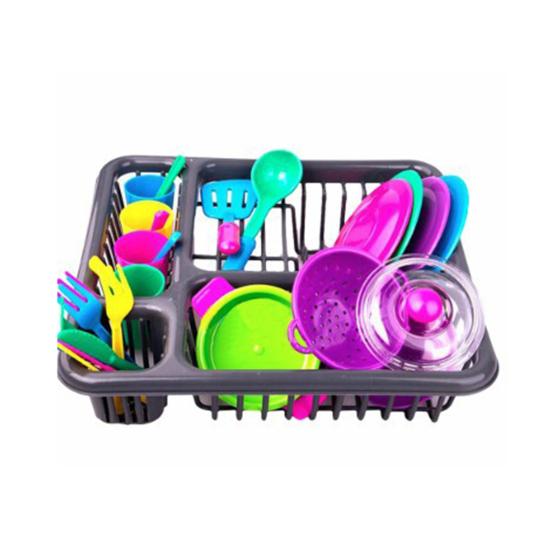 26Pcs/Set Simulation Tableware Housekeeping Toys Color Cutter Fork Spoon Plate Kitchenware Pretend Play Toys Children Kitchen Play House Toys