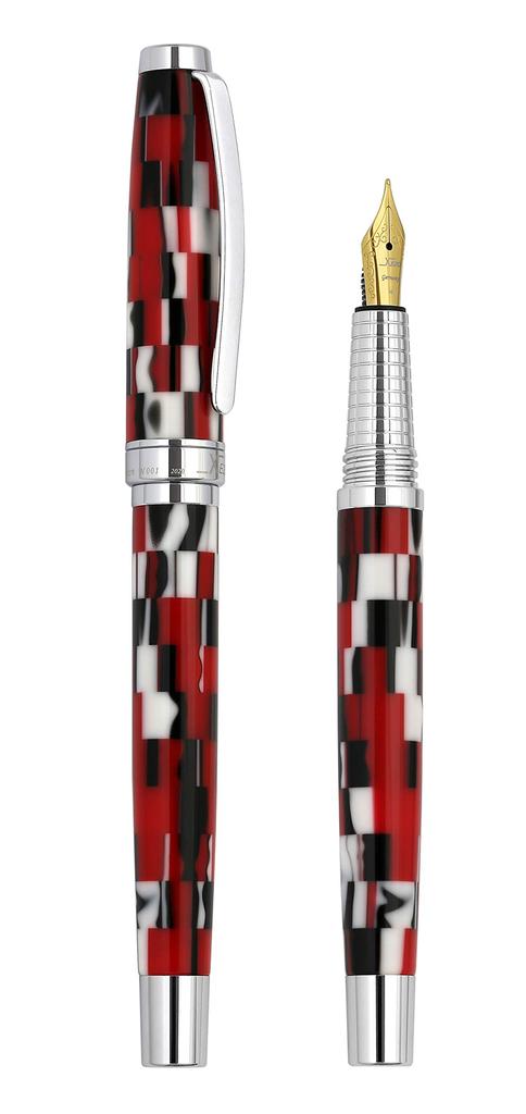 Xezo Urbanite II Trek Red Retro-Style Medium-Nib Fountain Pen. No Two Are Exactly Alike.