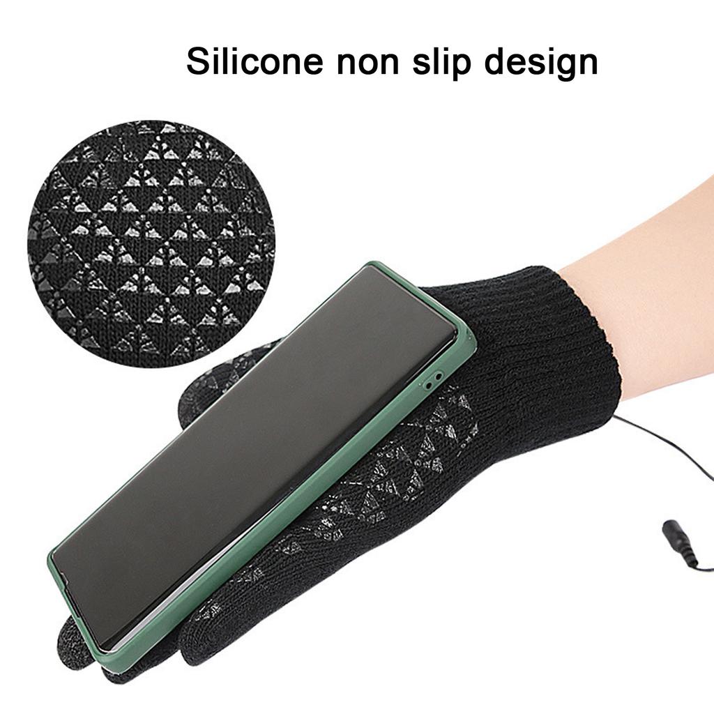 1 Pair USB Heated Gloves Winter Warm Heated Gloves Thickened Touchscreen Gloves for Office Workers and Students