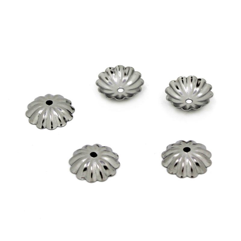

50Pcs Stainless Steel Flower Bead Caps 6mm 10mm Gold Color Filigree End Cap Beads for Earrings DIY Jewelry Making Accessories 6mm