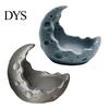 Healing Night Light Holder 3D Printed Moon Candle Holder, Modern Crescent Shape Candlestick, Realistic Minimalist Interior Decor Lunar Texture Ambient