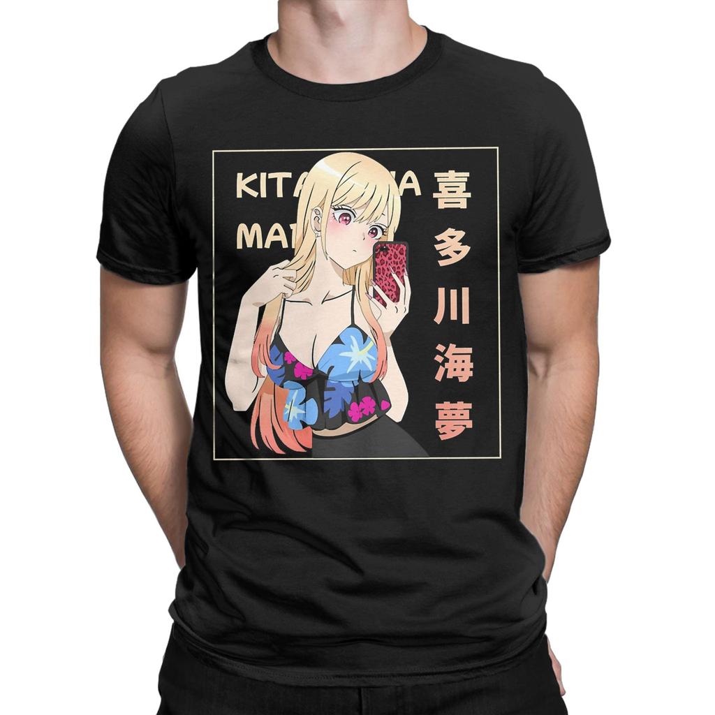 Men Marin Kitagawa T Shirt My Dress-Up Darling Anime Cotton Clothes Humor Short Sleeve Round Neck Tee Shirt Party T-Shirt