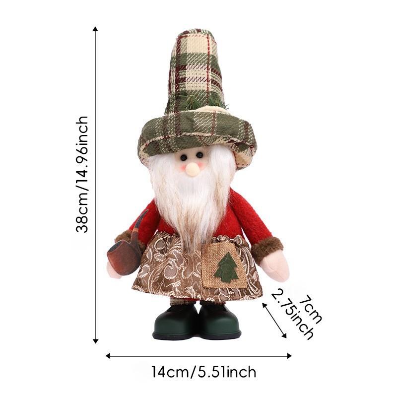 

Non-Toxic 14.9Inch Gunny Burlap Top Hats Standing Figures Christmas Ornaments Dolls Santa Claus Snowmen Home Decoration