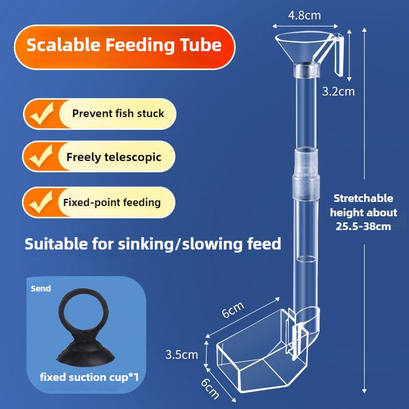 Scalable Acrylic Aquarium Feeder Tube Transparent Fish Tank Shrimp Snail Shrimp Food Feeder Bowl Aquarium Feeding Accessories