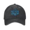 Summer Ado Blue Rose Baseball Cap SunProof Custom DIY Washed Trucker Hat Unisex Adult Street Style Sport Baseball Caps