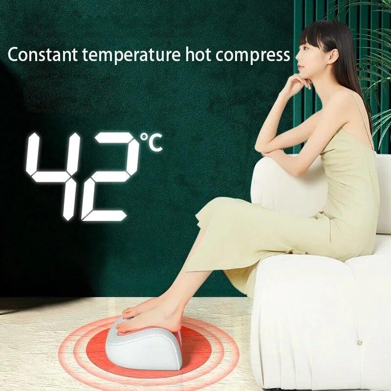 Electric Foot Massager Hot Compression Shiatsu Therapy Deep Kneading Roller Calf Muscle Relax Relief Legs Pain Fatigue Foot Spa
