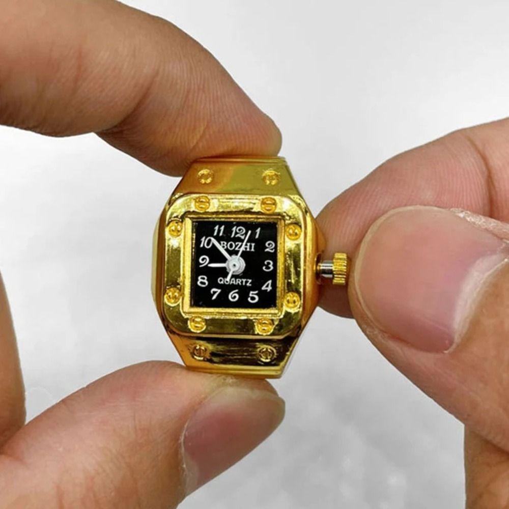 Punk Rings Jewelry Clock Zinc Zinc Alloy Finger Watch Ring Cool Roman Quartz Watch  Couple