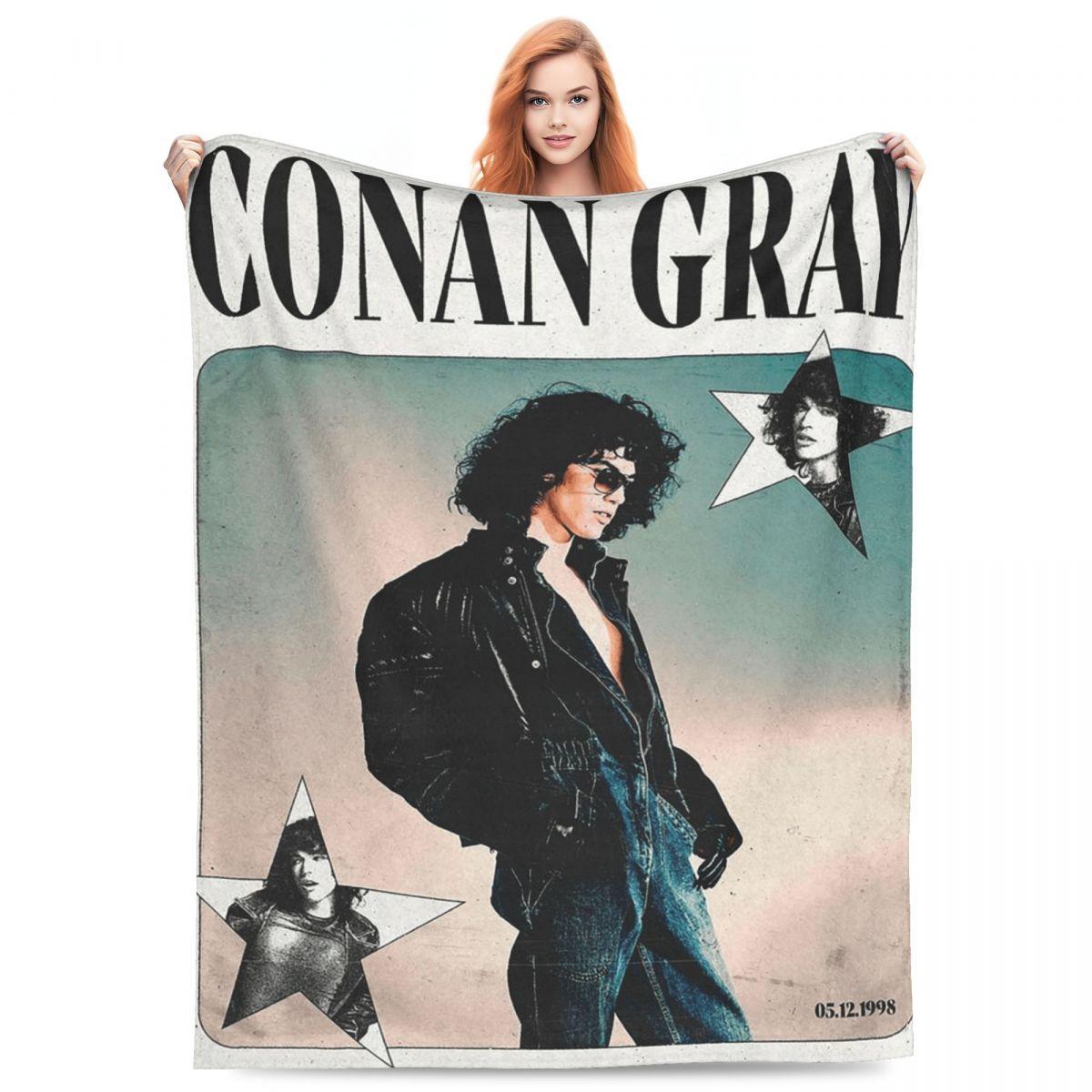 Exquisite Fashion Items Unisex Gray Conan Poster Pop Singer Posters Blankets Throw Blanket Lightweight Throw Blankets For Couch Bedding Throws Bedspread Quilt
