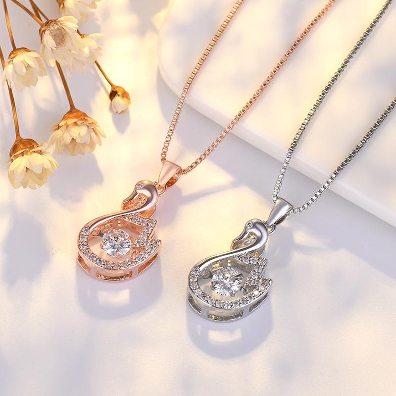 

Simple Swan Agile Necklace for Women s Pendant Short Sweater Chain