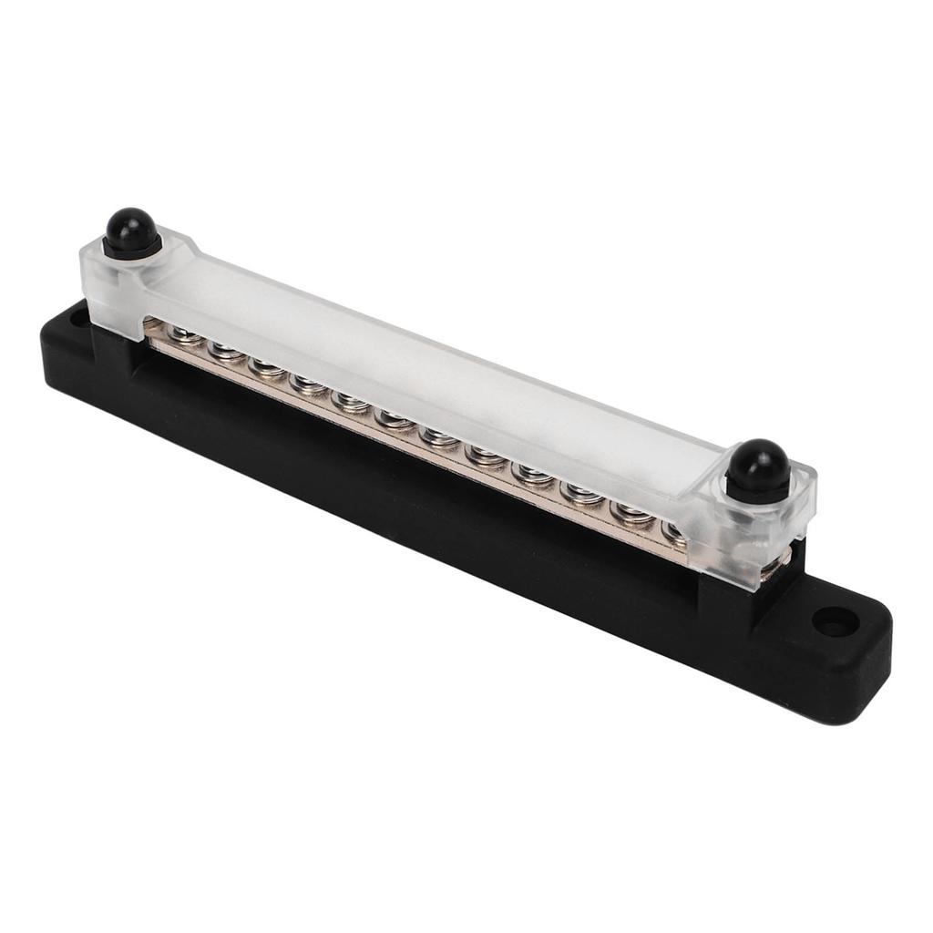Bloc de Distribution d'Alimentation à 12 Bornes Jeu de Barres omnibus 2xBornes M6 12xVis M4 Boîtier de Borne de Batterie pour Voitures Camping-cars Bateaux Yachts