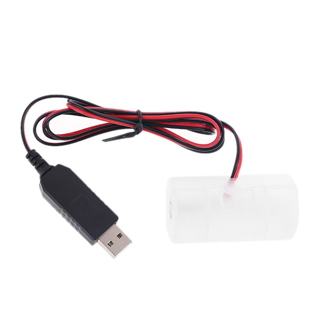 USB Battery Power Supply Adapter Can Replace 1 To 4pcs 1.5V 3V 4.5V 6V D Size LR20 Battery Eliminator Cable for Clock