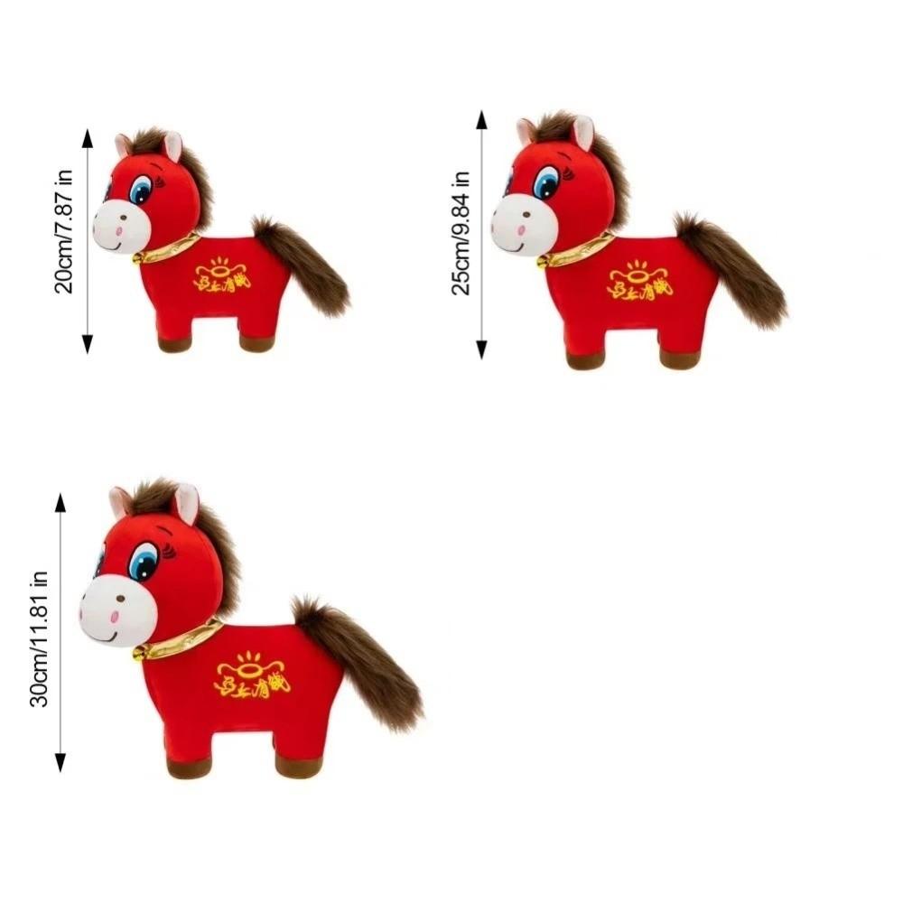 Cute 2026 New Year Mascot 20/25/30cm Stuffed Horse Blessing Chinese Horse Mascot  Birthday Gifts