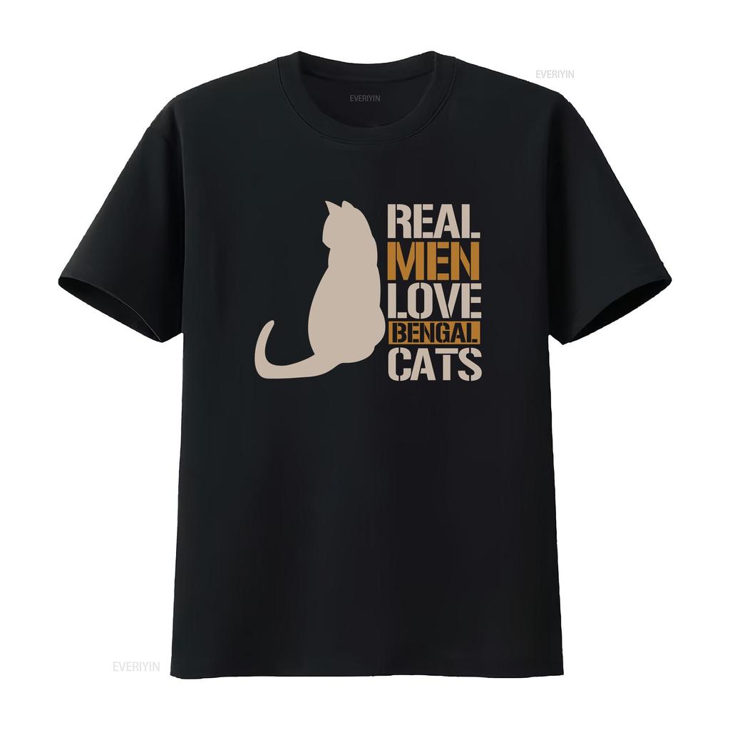 Katzenpapa T-Shirt Besitzer Bengal Echte Männer Lieben Katzen vintage Gewaschen Designer-Kleidung Stilvoll homme Lässig Atmungsaktiv Unisex