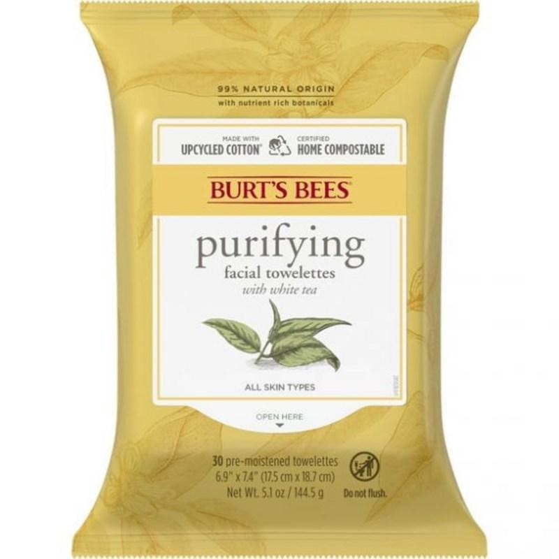 Burt's Bees Facial Cleansing Tissues with White Tea Extract, 30 Sheets, Burt's Bees Facial Cleansing Tissues