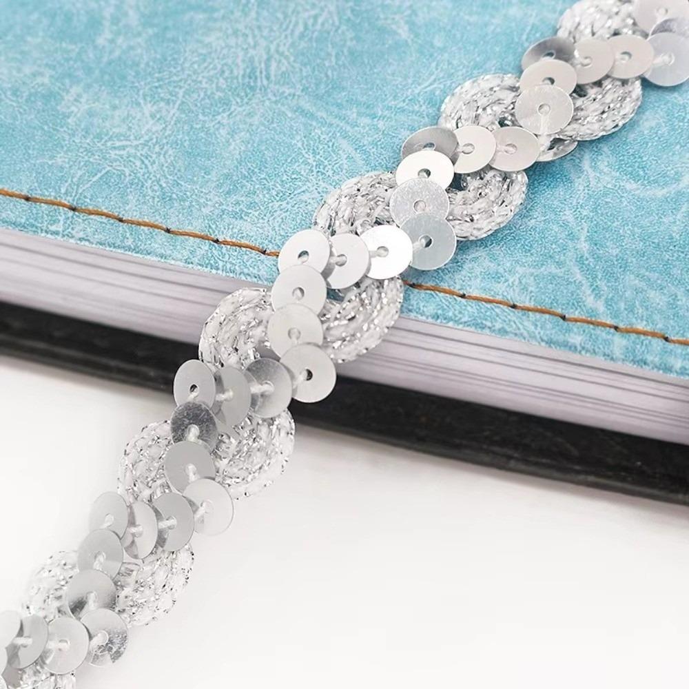 DIY Sewing Sequin Lace Braided Band 15MM Dress Wedding Tape Decor Ribbon Trim Sewing Clothes Stage
