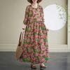 Vacation Style Round Neck Vintage Long Flesh Covering Dresses