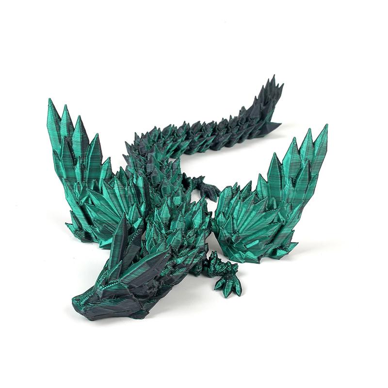 Creative 3D Printed Dragon Ornaments Flexible Articulated Gradient Color Dragon Crafts Children'S Toy Sets Gifts Desktop Decoration