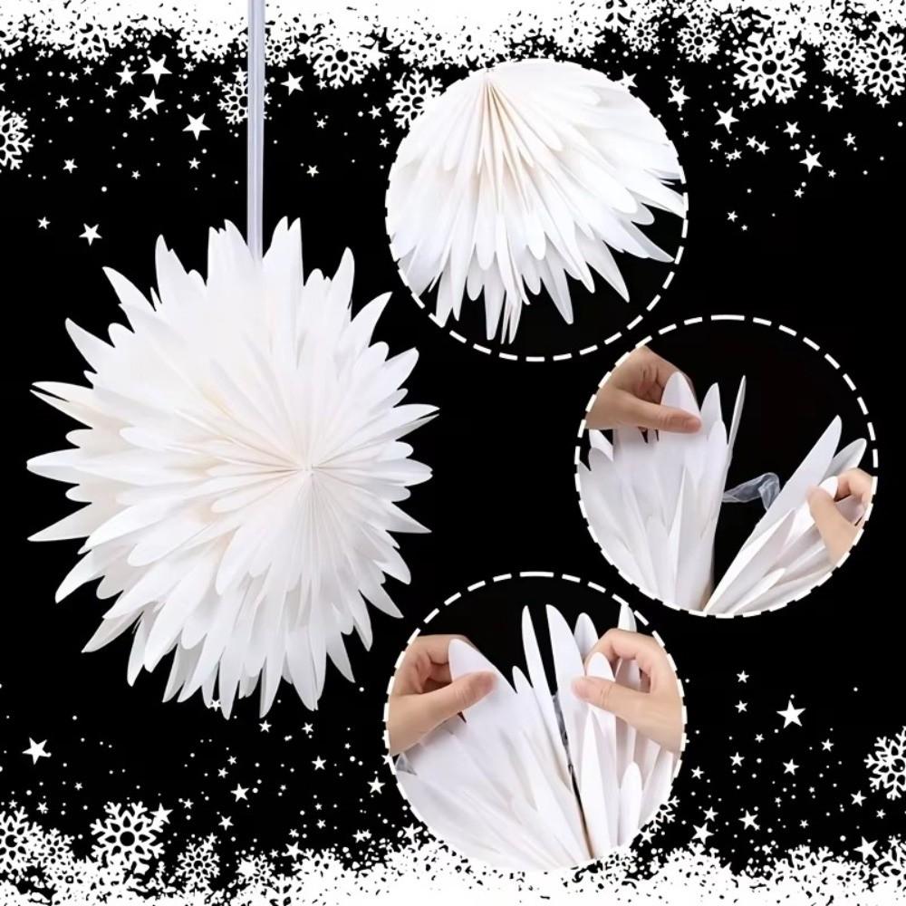 Sparkling Lights 3D Paper Snowflake Three-Dimensional Ceiling Ornament Wedding Decoration