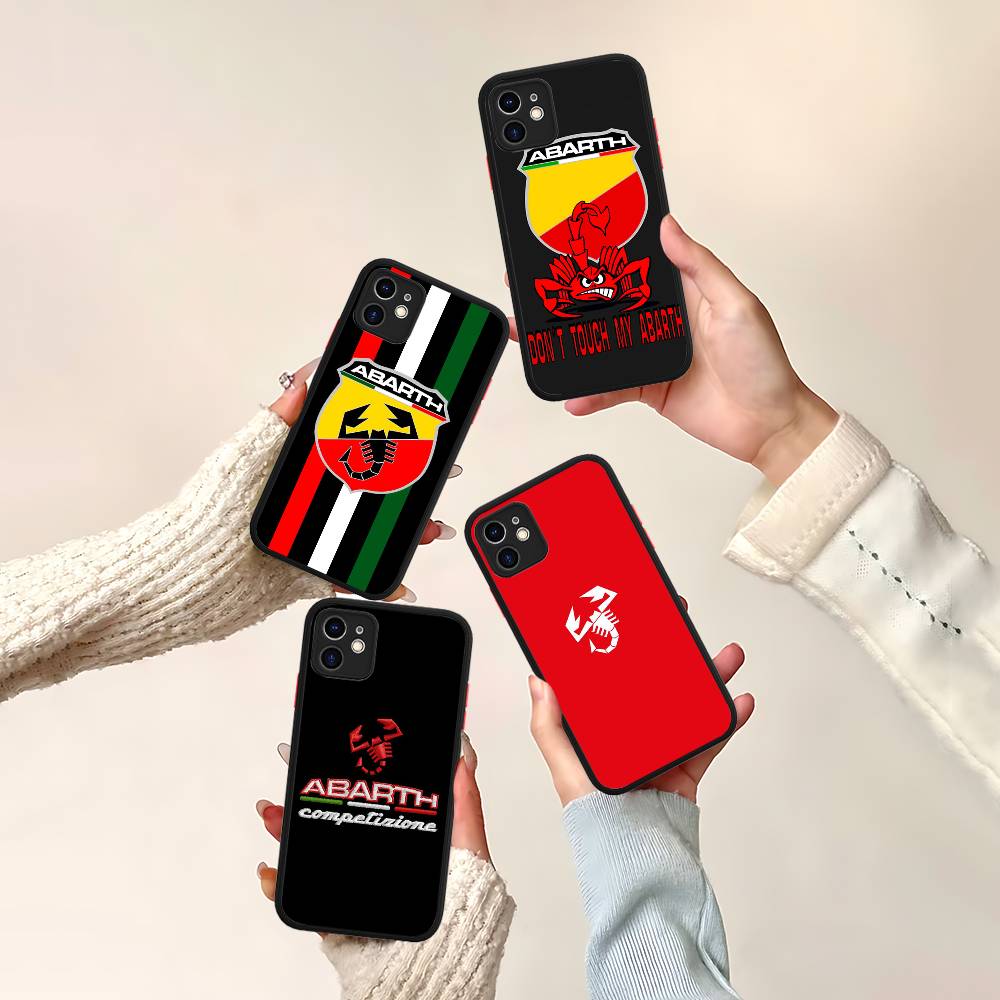 A-Abarth LOGO Matte Transparent Phone Cover For IPhone Case 16 15 14 13 12 11 Pro Max X XS Max Plus
