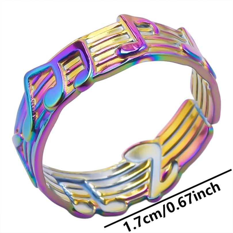 Rainbow Eye Horus Heart Star Ring Music Hip Hop Jewelry Stainless Steel Rings For Women Men Accessories Anillos Acero Inoxidable