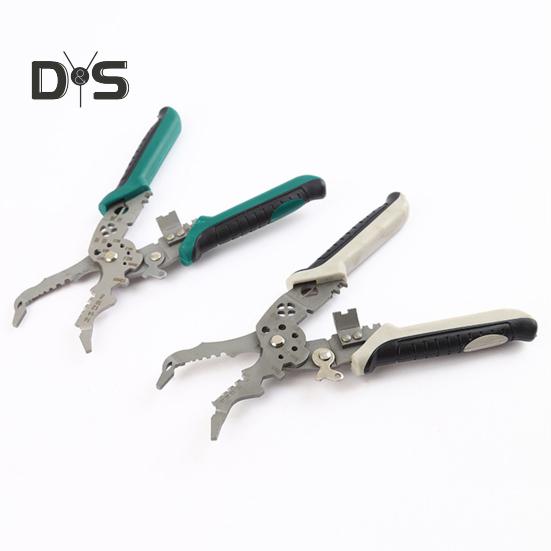 Multifunktions-Abisolierzange, robuste Abisolierzange aus Legierung, Crimper-Cutter, ergonomischer Griff, tragbare Kabelschneidezange für Elektriker