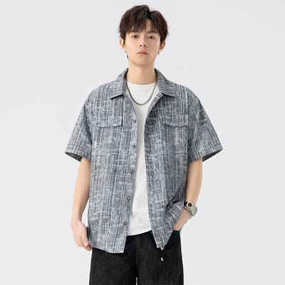 Summer Workwear Short Sleeved Shirt Men's Thin Outdoor Loose Casual Collar Plus Size Shirt