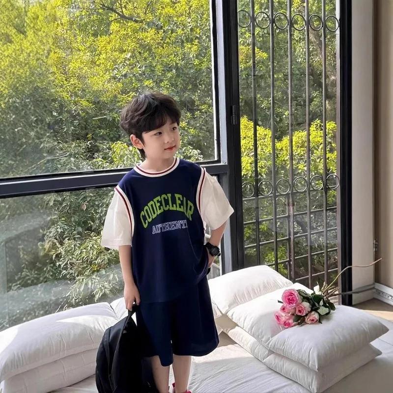 Kids Short Sleeve Set Summer Short Sleeve Set Thin Children's Clothing Quick Dry Sports Suit