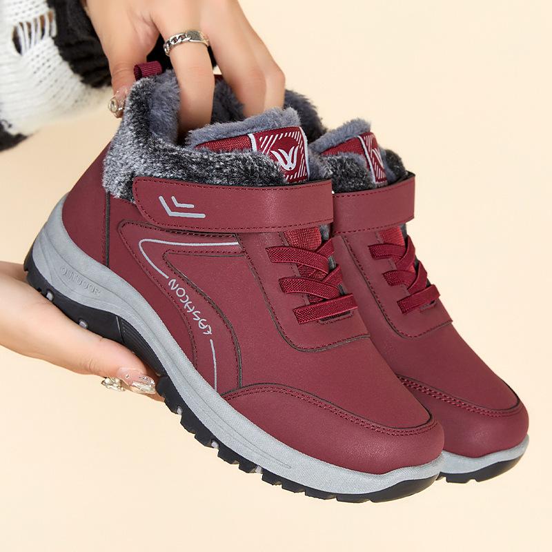 Women's Cotton Shoes, Thickened Snow Boots, Warm Ankle Boots, Versatile Women's Boots, Velcro Walking Shoes