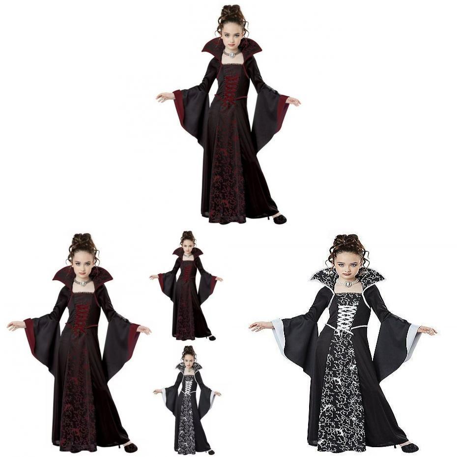 Halloween Witch Costume For Girls With Vintage Dress And Stripe Details For Kids Age 3 To 8