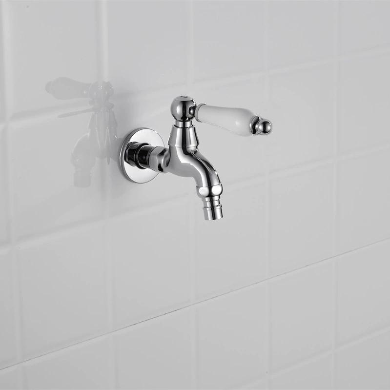 

Wall Mounted Washing Machine Faucet Bibcock Faucet Garden Faucet Crane Brass Bathroom Mop Sink Faucets Water Taps Gold Chrome