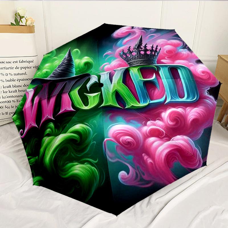 Wicked Witch Design 8-Frame for Travel, camping, Casual Lightweight Portable Umbrella, Essential for every family Holidays Birthday Gift
