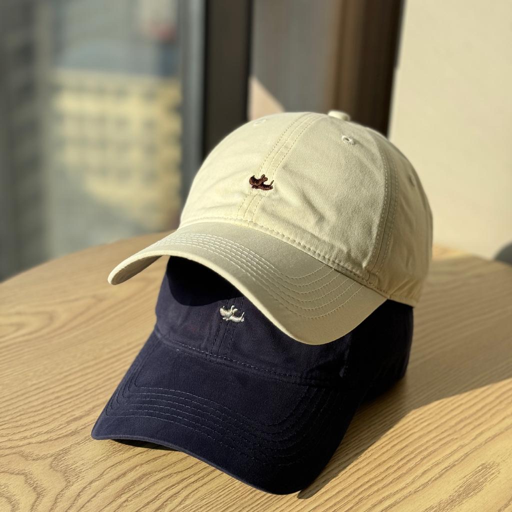 Korean-style versatile baseball cap with puppy embroidery for women, wide brim that makes the face look smaller, pure cotton slimming duckbill cap