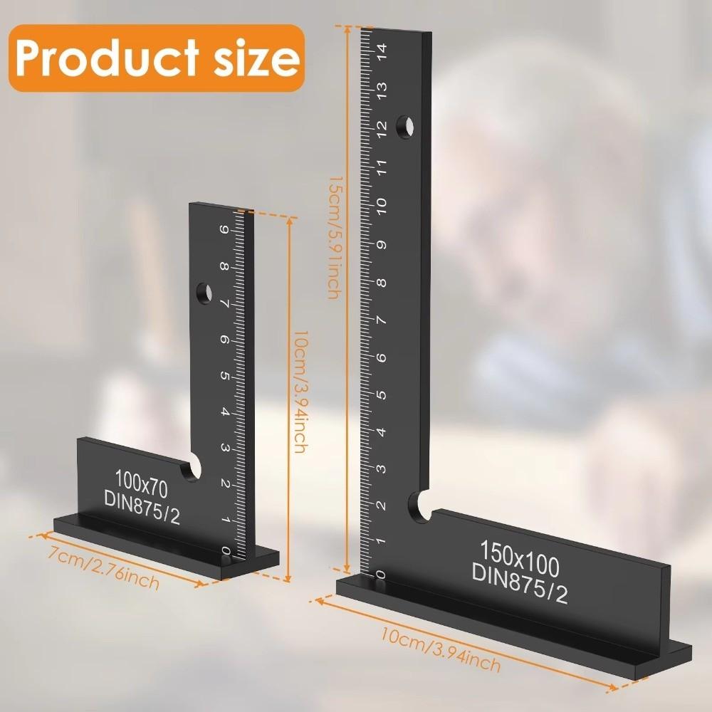 2Pcs Machinist 90 Degree Right Angle Ruler Square Measuring Tool Engineer Square Ruler