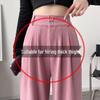 Women's Fleece-Lined Chenille Wide-Leg Pants: Tall, Draped, Casual Style for Spring & Autumn 2025