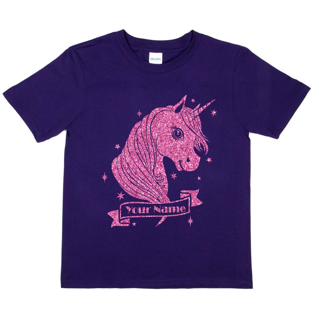 Mädchen personalisiertes T-Shirt Geburtstag Geschenk Einhorn Ihr Name VornameWird in neuem Fenster oder Tab geöffnet