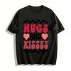 Retro Hugs And Kisses Heart Print Casual Versatile Top Pure Cotton T-shirt