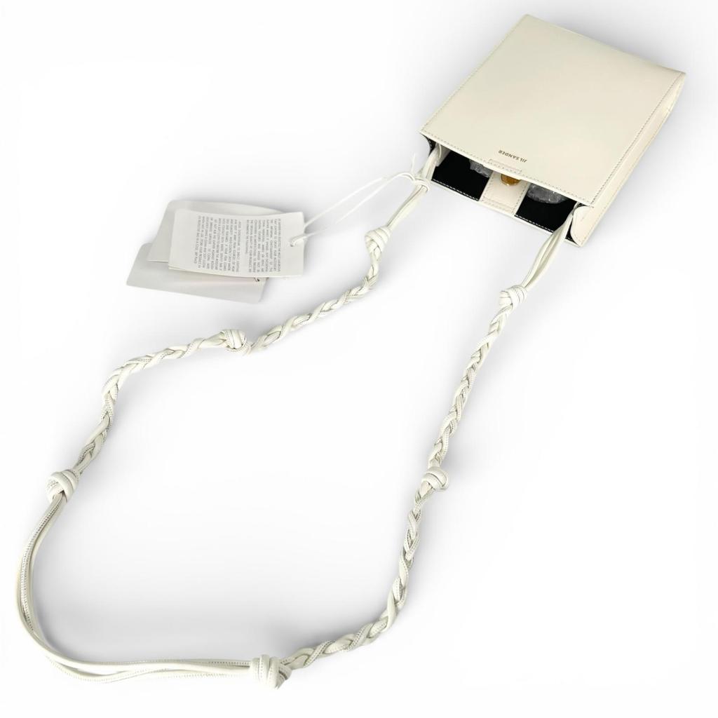 Pristine JIL SANDER Shoulder Bag Tangle SM White Leather Women Used