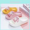Pink Cartoon Style Summer Girls Slippers Breathable Soft Eva Material Indoor Home Use