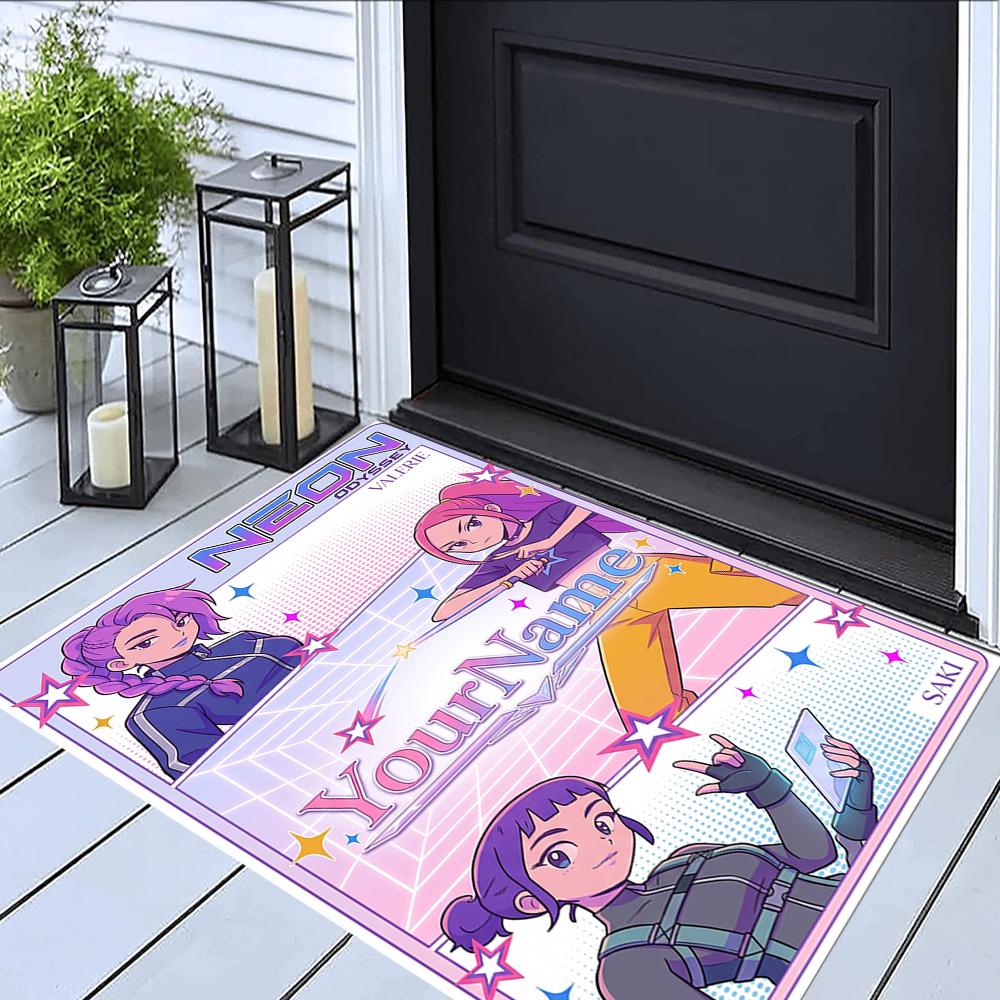 Meninas Caçadoras de Demônios (8) Personalize seu tapete com nome, almofada para cadeira de escritório, presente para quarto de casa, sala de estar.
