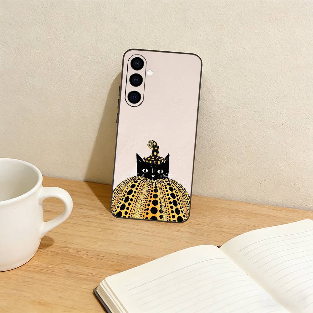 y-Yayoi Kusama Pumpkin Phone Case For Samsung Galaxy A73,A72,A71,A70,A53,A52,A51,Others Soft Black Cover Samsung a71 5g