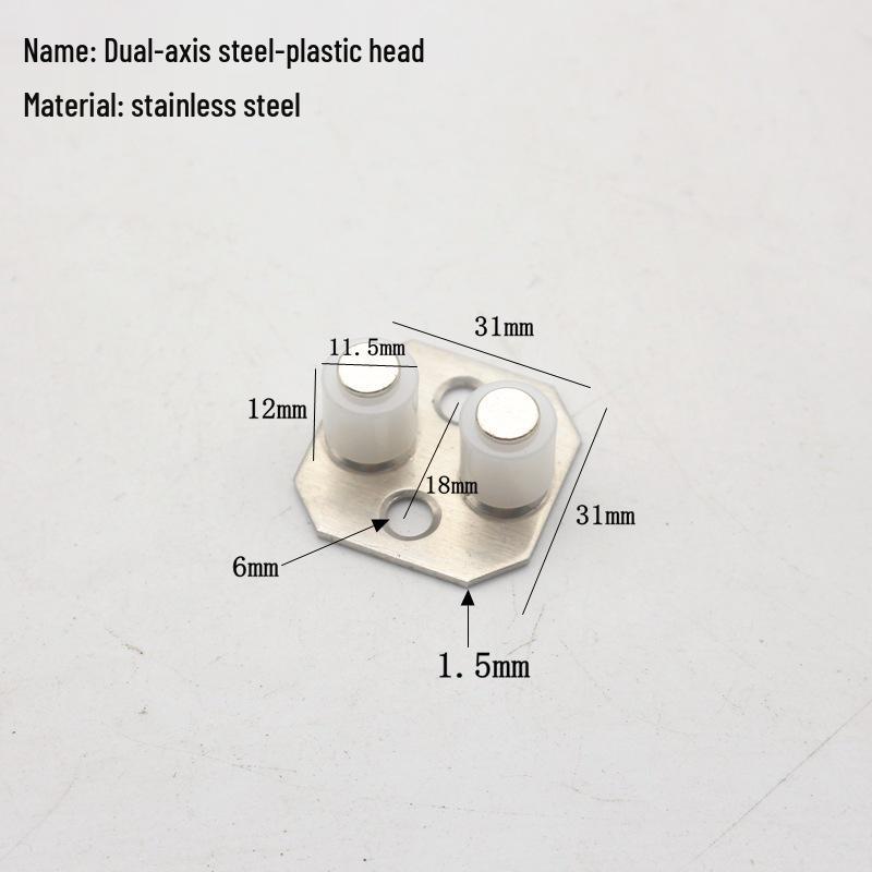 Sliding Door Hinge Positioner and Guide with Pulley Limiter