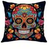 Day Of The Dead Colorful Sugar Skull Print Pillow Case, Cushion Cover For Sofa Living Room Car And Bedroom Home Decor Gift