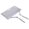 Foldable Keyboard with Phone Stand Small Quiet Folding Portable Lightweight Rechargeable for Travel Tablet Silver White
